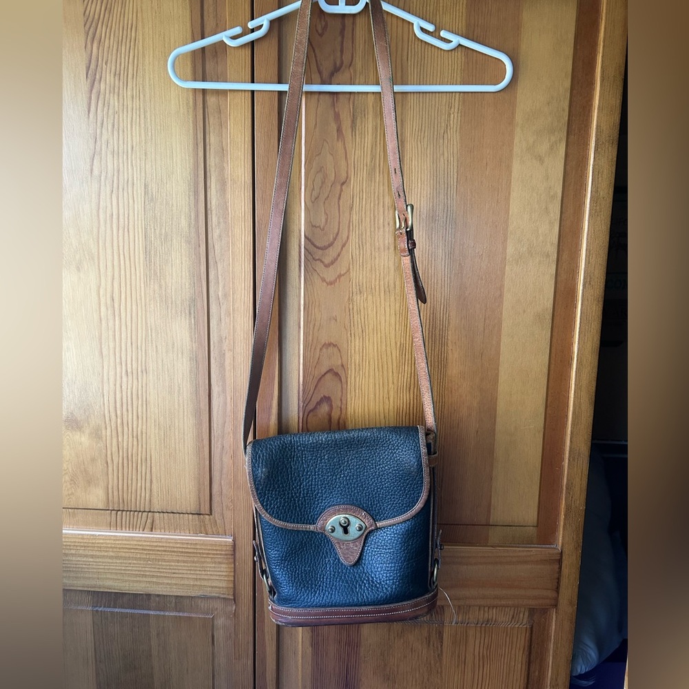 Dooney and Bourke Brown and Black Leather Vintage Crossbody Bag